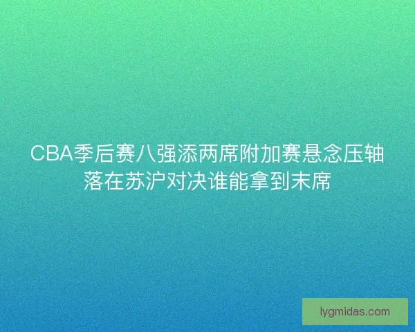 CBA季后赛八强添两席附加赛悬念压轴落在苏沪对决谁能拿到末席 CBA季后赛八强添两席附加赛悬念压轴落在苏沪对决谁能拿到末席
